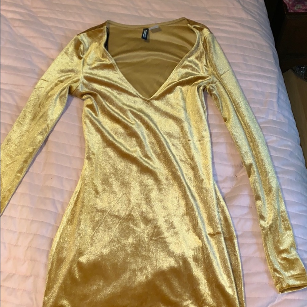 mini gold dress